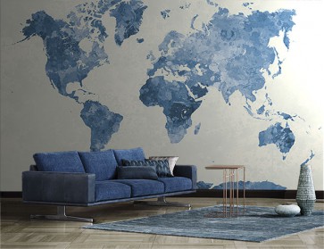 Fotomural mapa mundi azul
